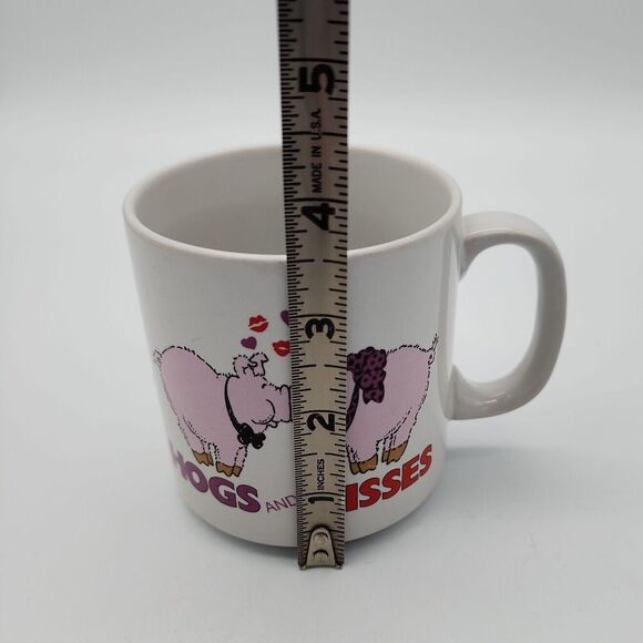 Vintage Russ Hogs And Kisses Vintage Coffee Mug Teacup Hot Chocolate - Picture 9 of 12